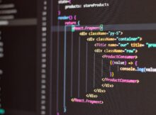 black screen with code